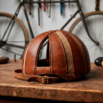 Gammel læder vintage cykelhjelm